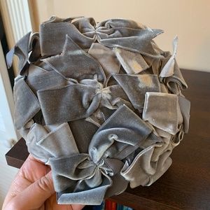 VTG '50s grey velvet bow hat by Frances Brewster